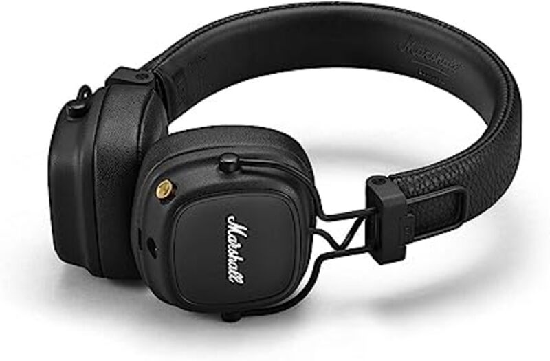 Marshall Major IV Bluetooth Headphones - Foldable Wireless Headphones Bluetooth With 80 Hours of Playtime, Black